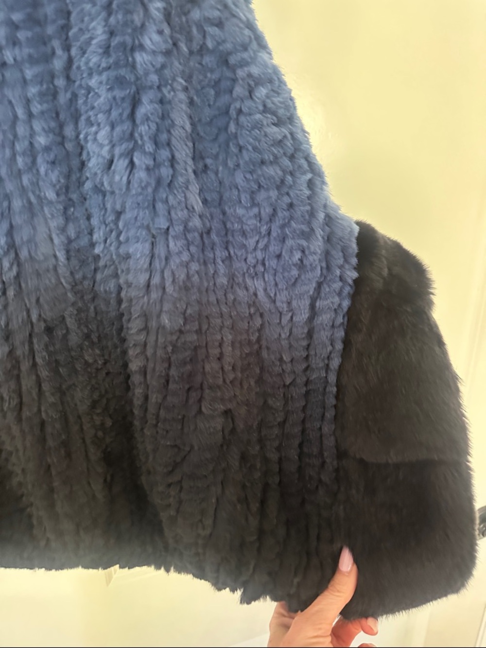 Belle Fare Navy Faux Fur Jacket - Women - Picture 8 of 11
